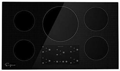  Electric Stove Induction Cooktop With 2 Burners In Black Vitro Ceramic Smooth Surface Glass 120V, 12 Inch