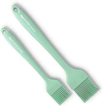  Silicone Basting Pastry Brush: Set Of 2 Heat Resistant Basting Brushes For Baking, Grilling, Cooking And Spreading Oil, Butter, BBQ Sauce, Or Marinade. Dishwasher Safe(Metal Grey)