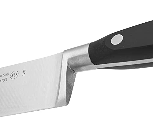  Chef Knife 8 Inch Stainless Steel. Professional Cooking Knife For Cutting Fish, Meat And Onion. Ergonomic Polyoxymethylene Handle And 200mm Blade. Series Riviera. Color Black