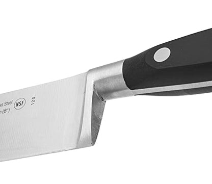  Chef Knife 8 Inch Stainless Steel. Professional Cooking Knife For Cutting Fish, Meat And Onion. Ergonomic Polyoxymethylene Handle And 200mm Blade. Series Riviera. Color Black