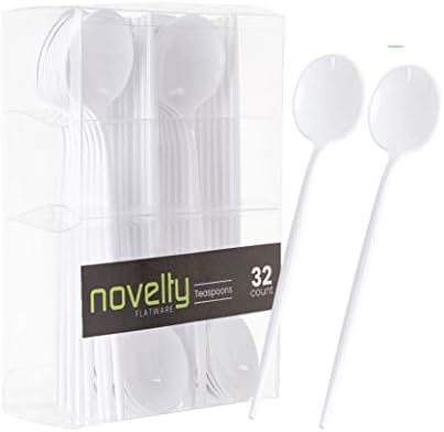  Novelty Modern Flatware, Cutlery, Disposable Plastic Salad Forks Luxury White 32 Count