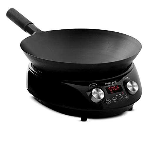  PIC Double, Portable, Powerful 1800W With 2 Large 8” Heating Coils, Independent Controls & Mosaic Induction Wok, Precise Temp Controls From 100°F To 575°F In 5°F, Wok Hei