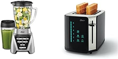 Oster® Blender | Pro 1200 With Glass Jar, 24-Ounce Smoothie Cup And Food Processor Attachment, Brushed Nickel - BLSTMB-CBF-000