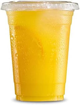  16 Oz 50 Sets Plastic Cups With Lids BPA Free Clear Plastic Cups Disposable Coffee Cups Clear Cups For Water Soda Juice Drinking Cups & Lids For Office, Shop & Restaurant