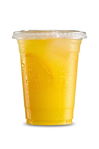  16 Oz 50 Sets Plastic Cups With Lids BPA Free Clear Plastic Cups Disposable Coffee Cups Clear Cups For Water Soda Juice Drinking Cups & Lids For Office, Shop & Restaurant