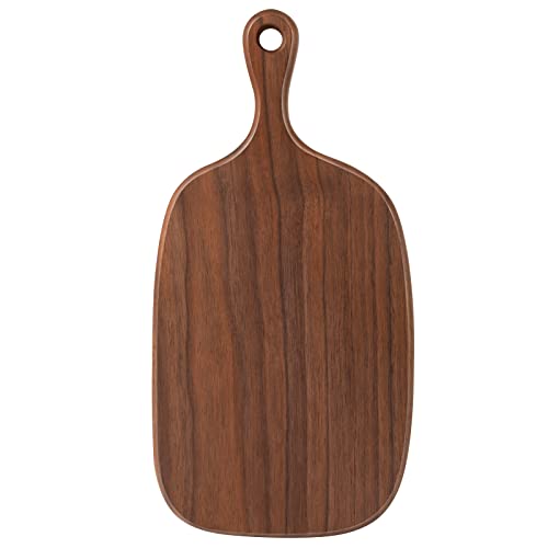  Wooden Cutting Boards For Kitchen, Thick Walnut Wood Chopping Board With Handle, Small Food Serving Board For Meat Veggies Charcuterie Cheese Crackers (15"x7.28"x0.8")