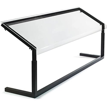  Aluminum Adjustable Single-Sided Sneeze Guard, 60 Inches, Black