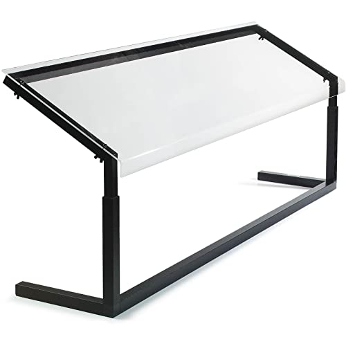  Aluminum Adjustable Single-Sided Sneeze Guard, 60 Inches, Black