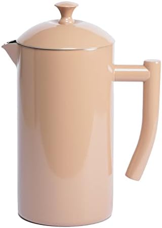  Double-Walled Stainless Steel French Press Coffee Maker, Dilly Bean Green, 34 Fl Oz.