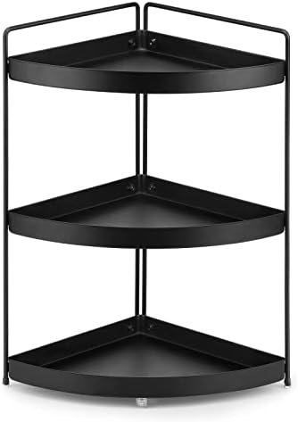  Lvssci 2 Tier Corner Shelf Rack Kitchen Counter Cabinet Bathroom Organizer Makeup Cosmetic Countertop Organization And Storage Under Sink Organizers Perfume Trays For Dresser Black