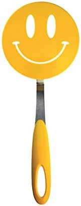  Spatulart Smiley Nylon Flex Turner, Spatula Cooking Utensil Co-Molded With Silicone, Sturdy Steel Handle, Safe For Non-Stick Cookware, Face, H X 11.75 X W X 1.25