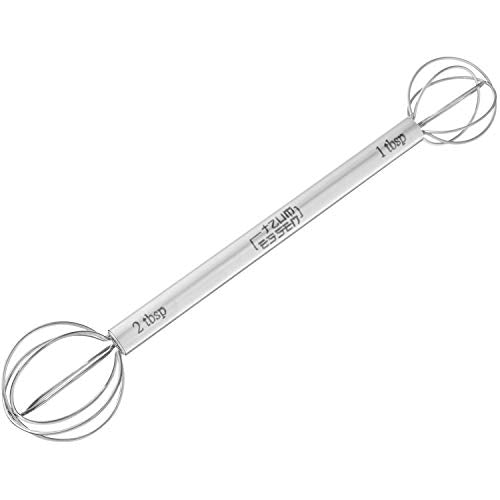  Measuring Mini Kitchen Whisk - 8" Double Headed Multi Function Miso Paste Ball Head Whisk & Mixer Muddler | 1-2 Tbsp