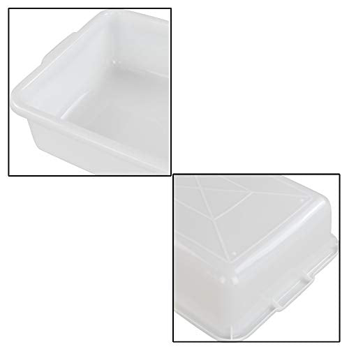  4-pack Bus Tubs Commercial, 8 L White Plastic Wash Basin Bus Box