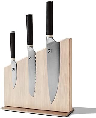  ATERIAL Knife Trio + Stand (Cool Neutral/Walnut)