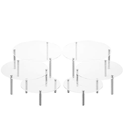  MyGift 6-Piece Set Countertop Round Clear Acrylic Server Dessert & Bakery Display Riser Stands