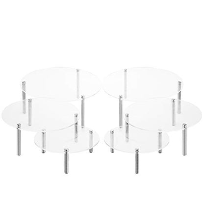  MyGift 6-Piece Set Countertop Round Clear Acrylic Server Dessert & Bakery Display Riser Stands