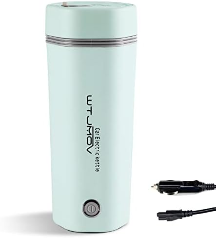  12V Car Electric Travel Kettle, Portable Electric Tea Coffee Kettle For 12V Car, Water Boiler & Heater Automatic Shut-Off (Light Green)