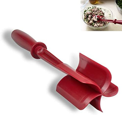  5 Blades Kitchen Ground Meat Chopper Spatula | Hamburger Ground Beef Mix N Chop Tools | For Non-Stick Cookware (Black)
