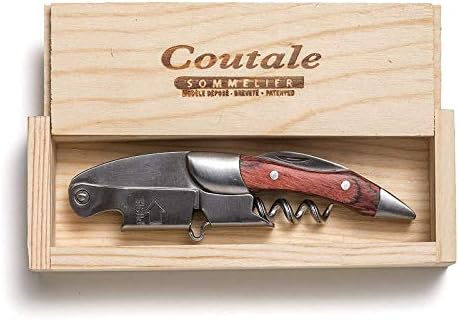  Prestige Waiters Corkscrew By Coutale Sommelier - Rosewood - Handmade And Sustainable Pinewood Crate - French Patented Spring-Loaded Double Lever Wine Bottle Opener For Bartenders And Gifts