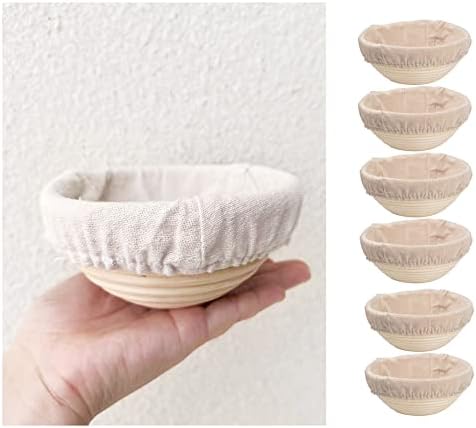  Bread Proofing Baskets Set Of 2 8.5 Inch Round Dough Proofing Bowls W/Liners Perfect For Home Sourdough Bakers Baking