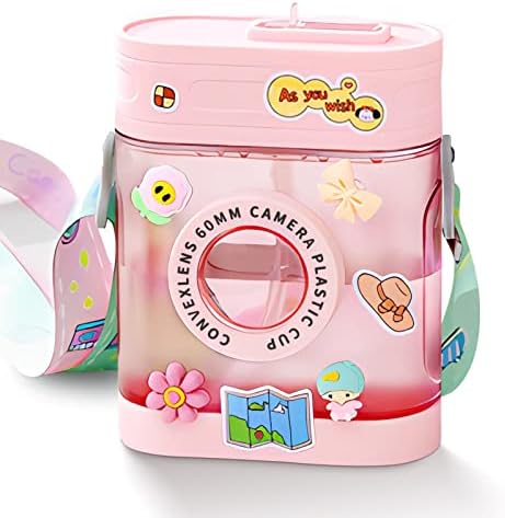  Cute Water Bottles With Straws, Sports Mobile Phone Travel Cup, Portable Large-Capacity Water Juice Drinking Cups With Random Stickers, Suitable For Outdoor Camping