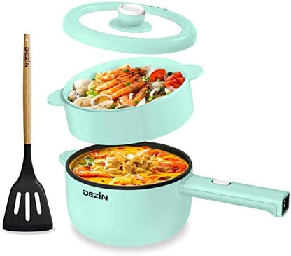  Dezin Electric Hot Pot, 1.8L Non-Stick Sauté Pan, Rapid Noodles Cooker, Mini Pot For Steak, Egg, Fried Rice, Ramen, Oatmeal, Soup With Power Adjustment, College Dorm Room Essential(Egg Rack Included)