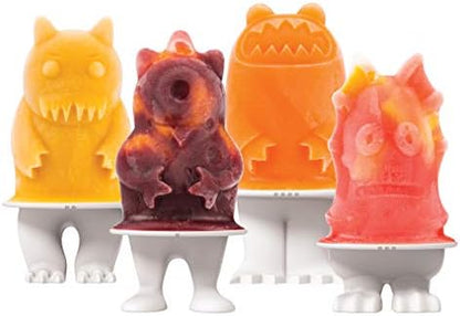  Dino Popsicle Molds (Set Of 4) - Mess-Free Silicone Ice Pops For Homemade Freezer Snacks / Dishwasher-Safe, BPA-Free