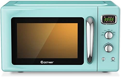  Retro Countertop Microwave Oven, 0.9Cu.ft, 900W Microwave Oven, With 5 Micro Power, Defrost & Auto Cooking Function, LED Display, Glass Turntable And Viewing Window, Child Lock