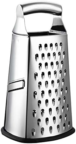  Professional Box Grater, 100% Stainless Steel With 4 Sides, Best For Parmesan Cheese, Vegetables, Ginger, XL Size