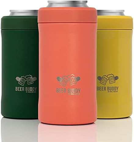  Grill Rescue​ Insulated Can Holder – Vacuum-Sealed Stainless Steel – Beer Bottle Insulator For Cold Beverages – Thermos Beer Cooler ​Suited For Any Size​ Drink - One Size Fits All (Matte Black)