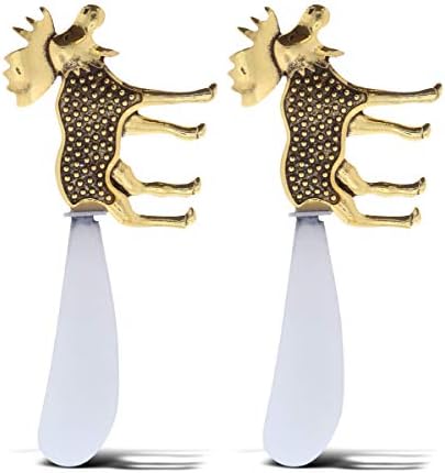  Gold Stainless Steel Dip & Cheese Spreader, Condiment & Butter Spreader Utensils For Appetizer Spread, Metal Cheese Spreaders Kitchen Set Of 2-4.85" - Flamingo