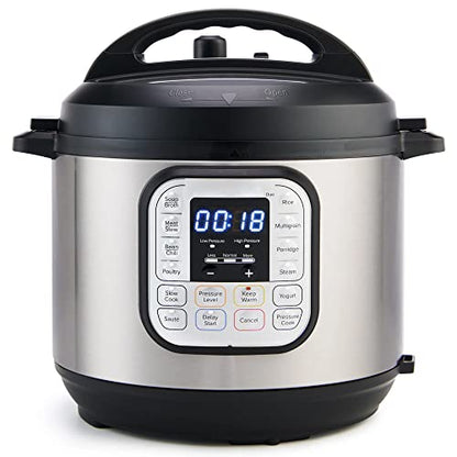  8-Quart 7-in-1 Electric Pressure Cooker, Slow Cooker, Rice Cooker, Steamer, Sauté, Yogurt Maker, Warmer & Sterilizer, Includes Free App With Over 1900 Recipes, Stainless Steel