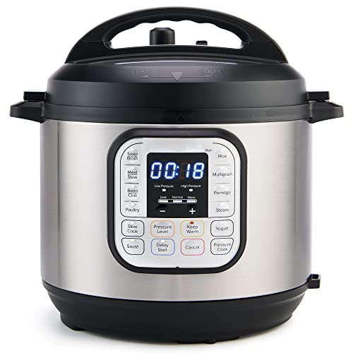  8-Quart 7-in-1 Electric Pressure Cooker, Slow Cooker, Rice Cooker, Steamer, Sauté, Yogurt Maker, Warmer & Sterilizer, Includes Free App With Over 1900 Recipes, Stainless Steel