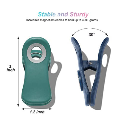  All Purpose Magnetic Clips - Chip Clips, Bag Clips, Food Clips, Refrigerator Magnets Clips For Bread Bags, Snack Bags And Food Bags (Pack Of 10, Deep Colors)