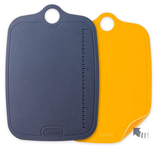  LUX Durable TPU Cutting Boards For Kitchen, Set Of 2, Double-Sided Non-Slip Chopping Board, Built-in Ruler, Flexible Large Cutting Board, Deep Juice Grooves, Dishwasher Safe