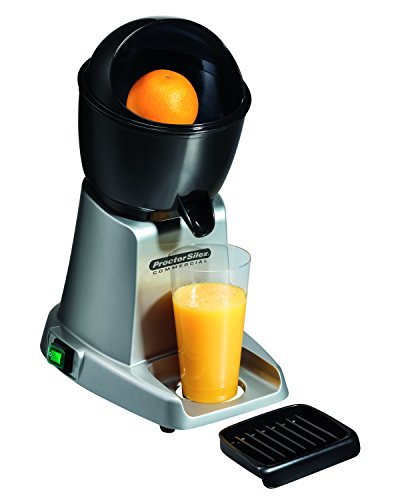  Proctor Silex Commercial 66900 Electric Citrus Juicer, 3 Reamer Sizes For Oranges, Lemons, Limes And Grapefruits, Removable Bowl, Strainer, Splashguard, Drip Tray, Black/Grey