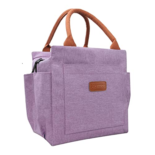  Lunch Bag Women Insulated Lunch Box Reusable Durable Leakproof Large Spacious Cooler Tote For Women Men Adult With Bottle Holder And Side Pockets For Work Office Travel Picnic - Purple