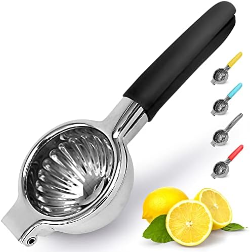  Lemon Squeezer Stainless Steel With Premium Heavy Duty Solid Metal Squeezer Bowl And Food Grade Silicone Handles - Large Manual Citrus Press Juicer And Lime Squeezer Stainless Steel