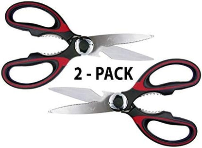  Kitchen Shears, Chef Scissors, Poultry Shears, Meat Shears, Kitchen Scissors With Premium Stainless Steel Blades & Sure-Grip Ergonomic Handles (White-Single)