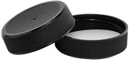  - 38-BP-15 38mm Black Plastic Screw Caps With F217 Foam Liner - Pack Of 15 Leak Proof Lids