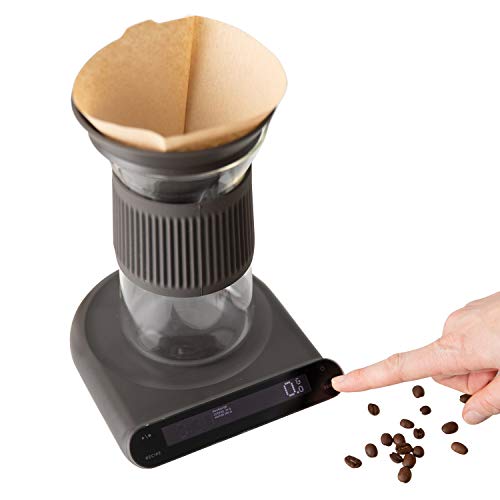  Coffee Scale With Timer & Recipe Guide, Backlit LCD, Black