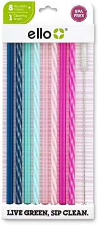  Impact Reusable Stainless Steel Straws With Cleaning Brush, 4 Piece, June Breeze