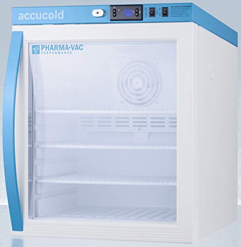  RG1PV Pharma-Vac Performance Series 1 Cu.Ft. Countertop Compact Vaccine Commercial All-refrigerator With Glass Door, Automatic Defrost, Digital Thermostat And White Cabinet