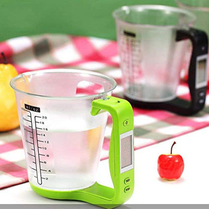  Measuring Cup Kitchen Scales Digital Beaker Libra Electronic Tool Scale With LCD Temperature And Weight Display (Black)