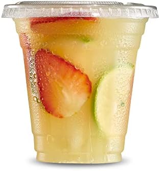  16 Oz 50 Sets Plastic Cups With Lids BPA Free Clear Plastic Cups Disposable Coffee Cups Clear Cups For Water Soda Juice Drinking Cups & Lids For Office, Shop & Restaurant