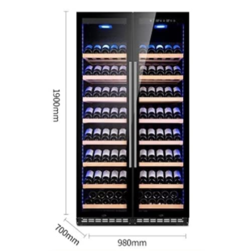  Wine Cooler French Side By Side Glass Door No-Frost Stainless Steel Custom Wine Fridge
