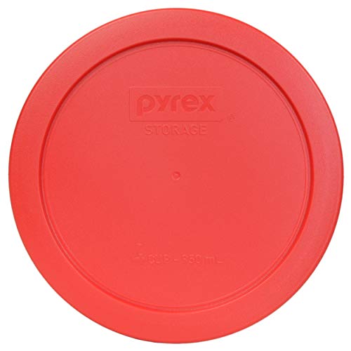 Pyrex Storage 4-Cup Round Dish With Red Plastic Cover, Clear (Case Of 4 Containers), 4 Pack