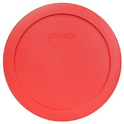Pyrex Storage 4-Cup Round Dish With Red Plastic Cover, Clear (Case Of 4 Containers), 4 Pack