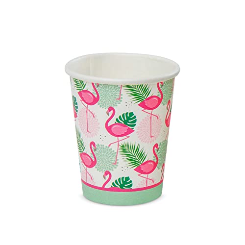 Flamingo Party Supplies -Service For 24- Flamingo Plates (7 And 9 Inch), Paper Napkins And Party Cups - Disposable Flamingo Birthday Party Supplies, Flamingo Bachelorette Party