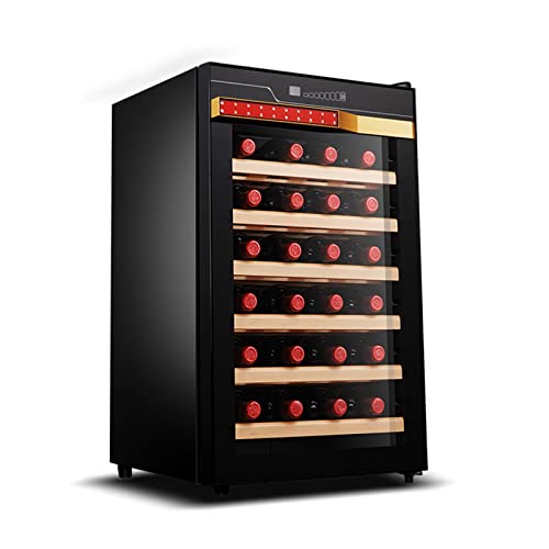 QYTECjgbx Wine Cabinet Refrigerator For 28 Pieces Wine Refrigerator 65L Adjustable Thermostat Glass Door Wine Champagne Storage